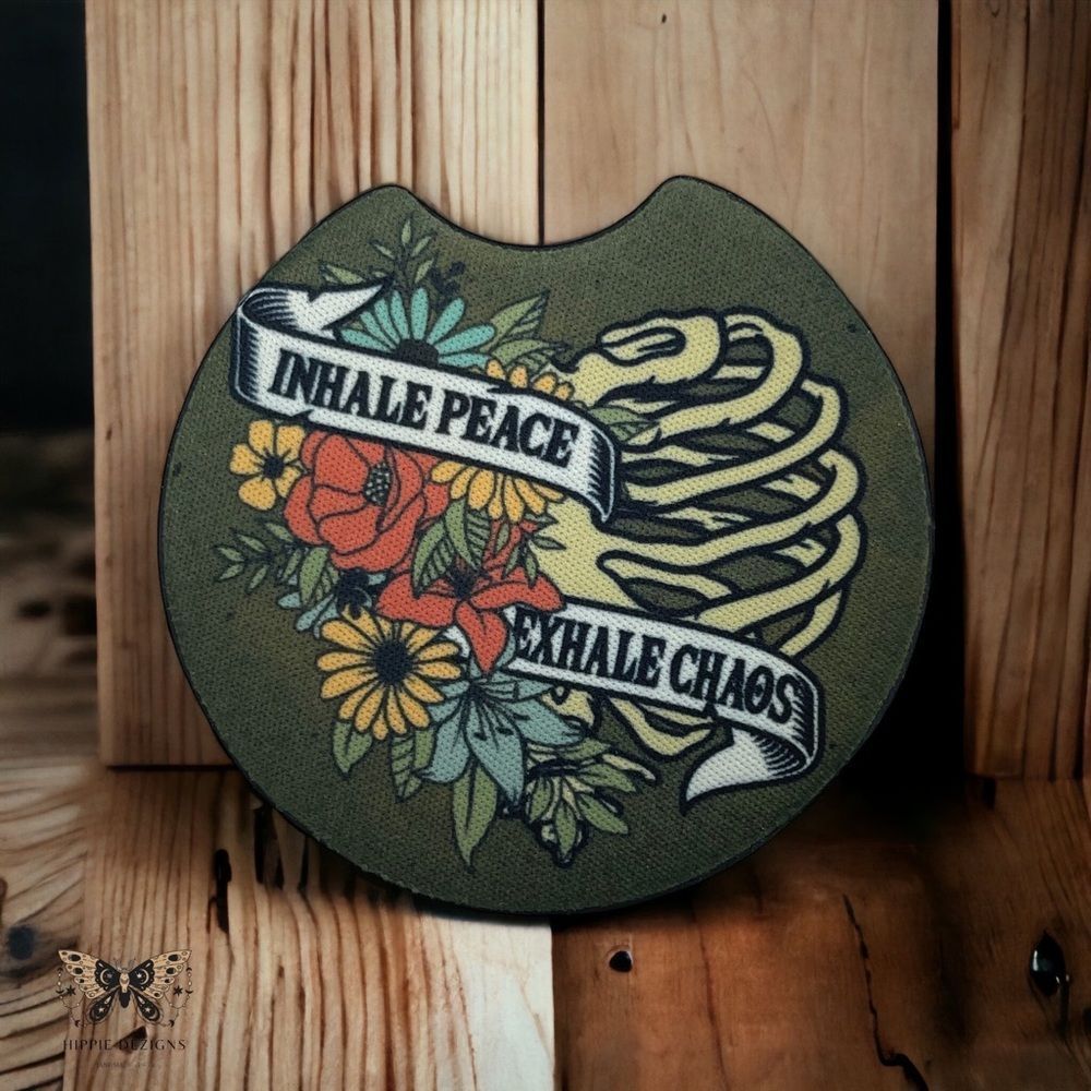 Inhale Peace Exhale Chaos Car Coaster 2 Pack - Picture 2 of 12
